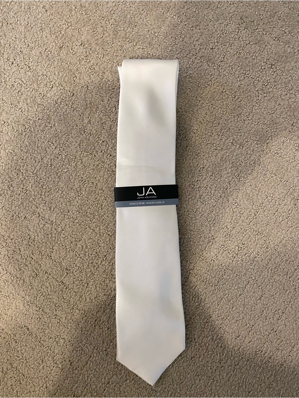 John Ashford White Satin Tie